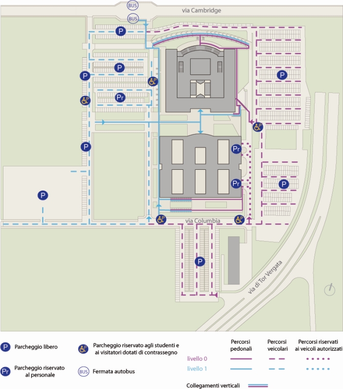 Mappa percorsi e parcheggi Facoltà di Economia
